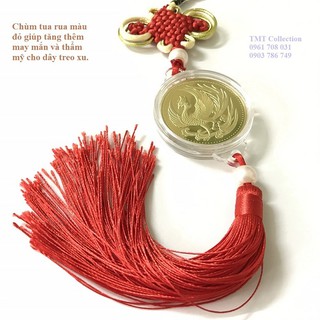 Dây treo may mắn xu hình Phượng Hoàng (Phụng) màu đỏ hoặc vàng, may mắn, cát tường - TMT Collection - SP001141