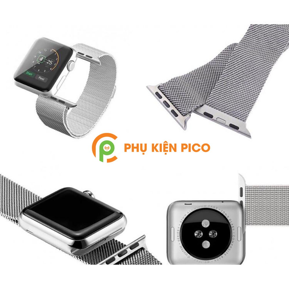 Dây đồng hồ Apple Watch Series 1/2/3/4/5 Milanese Loop 38 40 42 44 mm dây đeo bằng thép không gỉ có khóa nam châm
