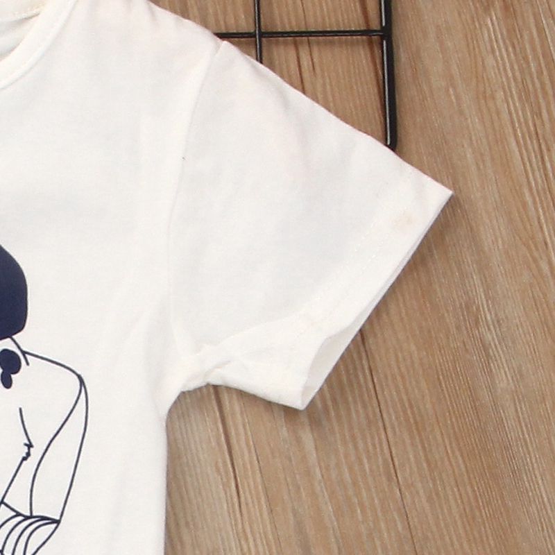 BEAR LEADER Set Đồ 2 Món Gồm Áo Thun Tay Cộc In Họa Tiết Hoạt Hình + Váy Ngắn Cho Bé Gái 2 6 Tuổi