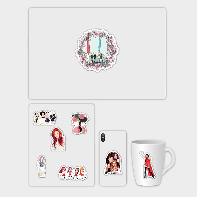 Z&M❀BLACKPINK-Bộ Nhãn Dán Hàng Loạt❀50 Cái / Bộ Decal Dán Chống Thấm Nước Cho Nhóm Nhạc Nữ Hàn Quốc Cho đồ Chơi