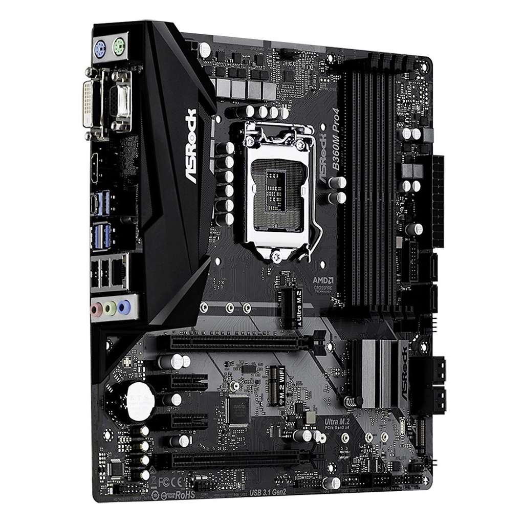 Bo mạch chủ Asrock B360M Pro 4 qua sử  dụng. Mainboard Asrock B360M Pro4