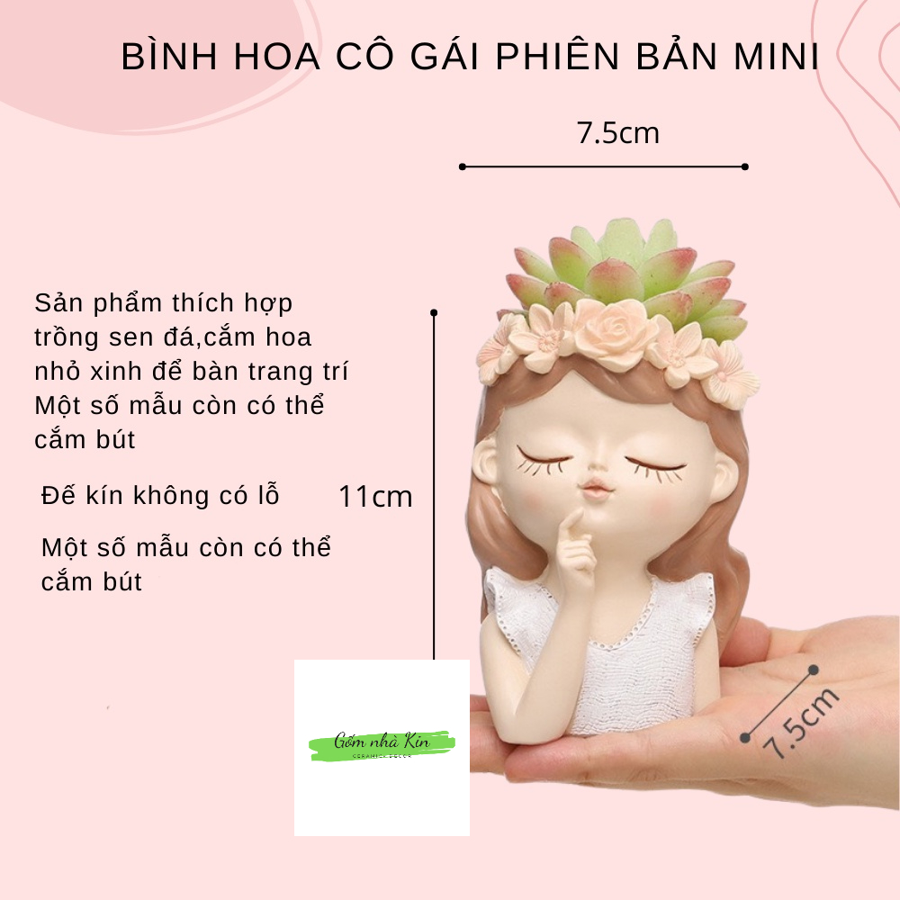 Bình Hoa Cô Gái Gốm Nhà Kin Lọ Trang Trí Hình Cô Gái Để Bàn