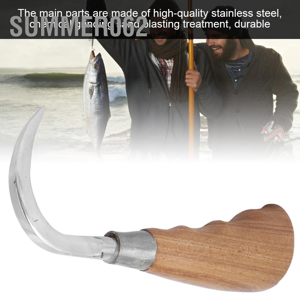 Summer062 Stainless Steel Fish Lifter Drag Hook Control Tool Ice Boat Fishing Tackle