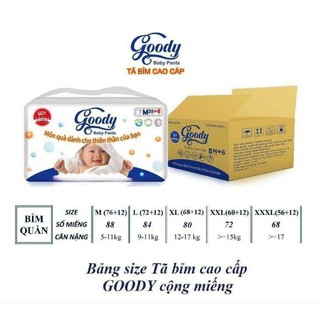 Bỉm Quần Goody Size M44 L42 XL40 Miếng Siêu Mỏng Thấm Hút Tốt Không Hăm