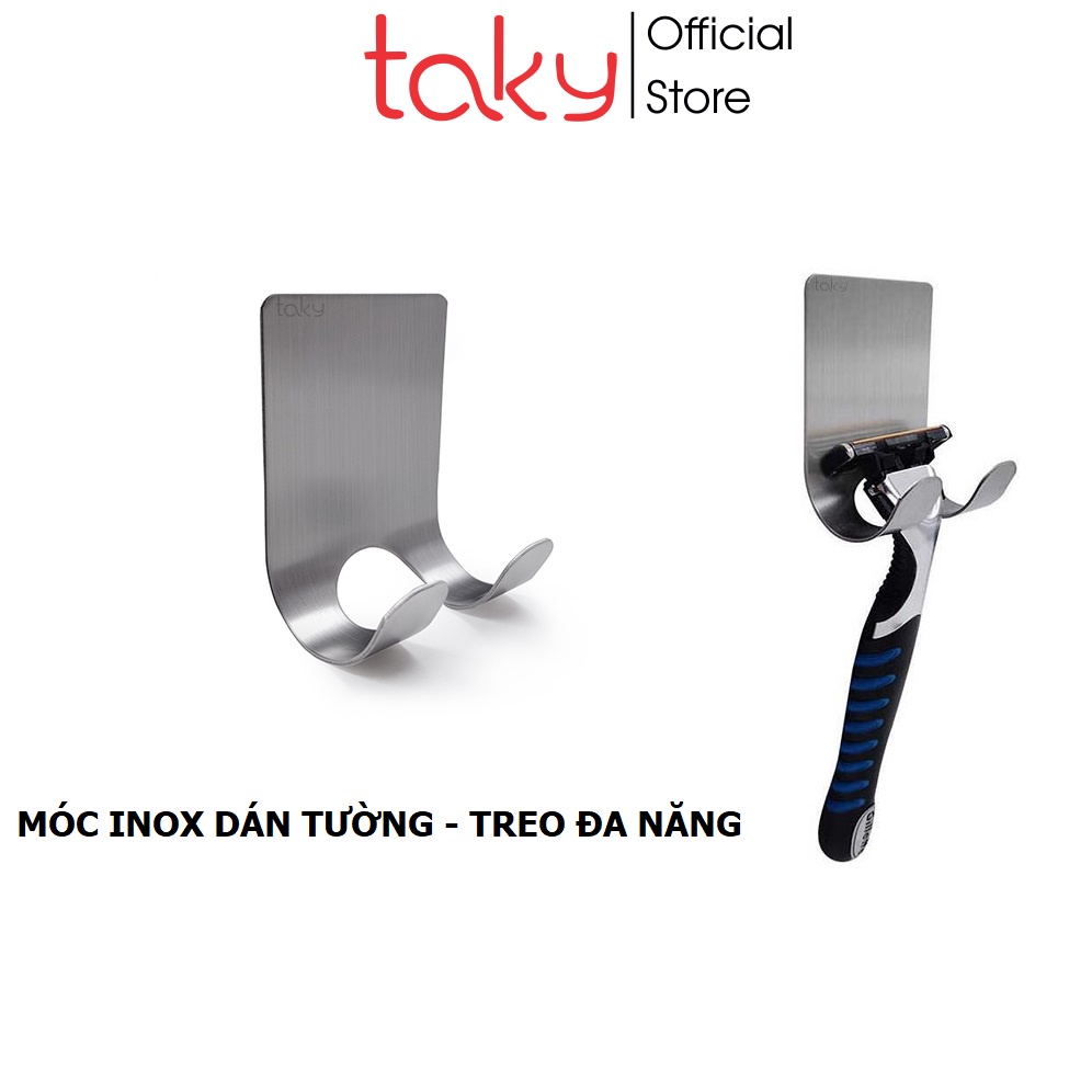 Móc Inox - Taky - Treo Cây Cạo Râu Cho Nam, Dán Tường Nhà Tắm, Khô Ráo, Chắc Chắn, Sang Trọng 2012Bac