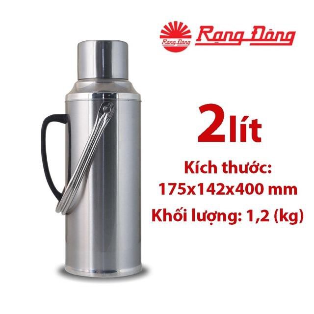 Phích đựng nước nóng, phích giữ nhiệt 2 Lít Vỏ INOX CAO CẤP RẠNG ĐÔNG Model: RD 2035 ST2