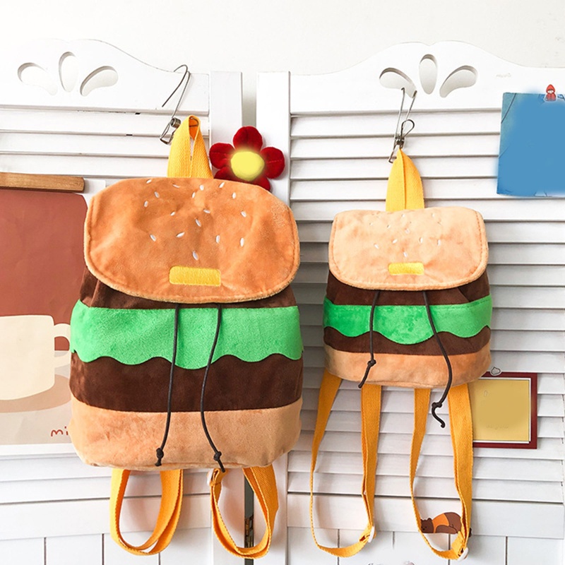 Ba Lô Rút Dây Hình Hamburger Dễ Thương Cho Nữ