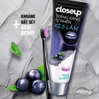 Kem đánh răng Closeup Trắng Răng Tự Nhiên Khoáng Đất Sét & Acai Berry 230g