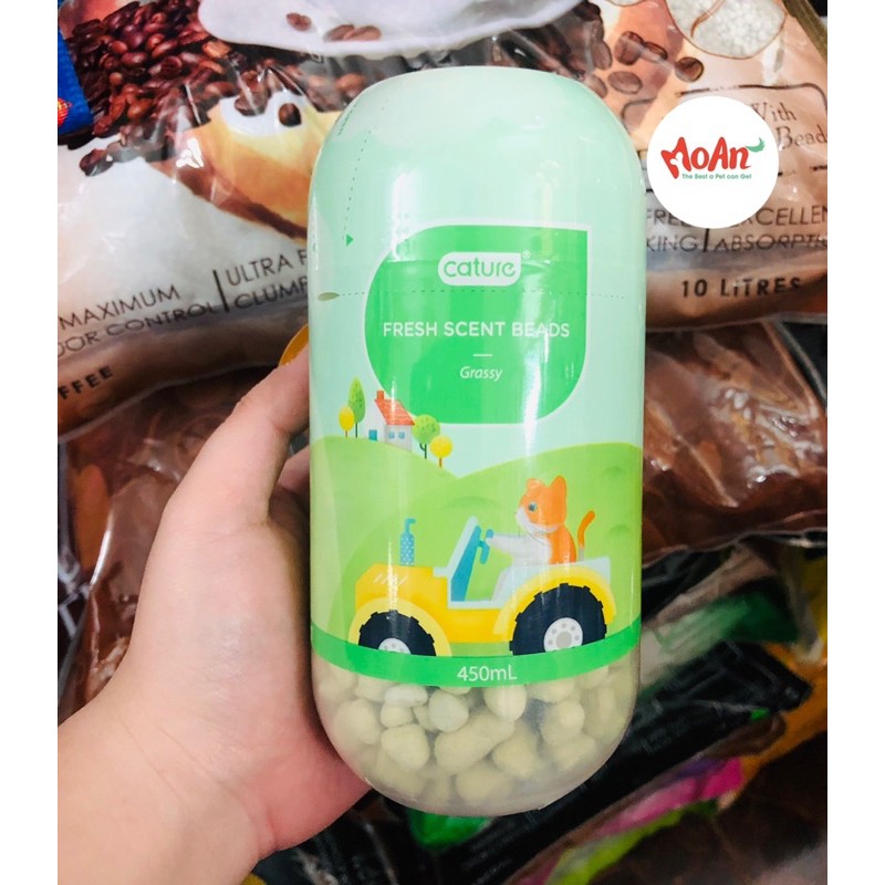 Viên thơm khử mùi CATURE / hạt khử mùi cát vệ sinh mèo 450ml