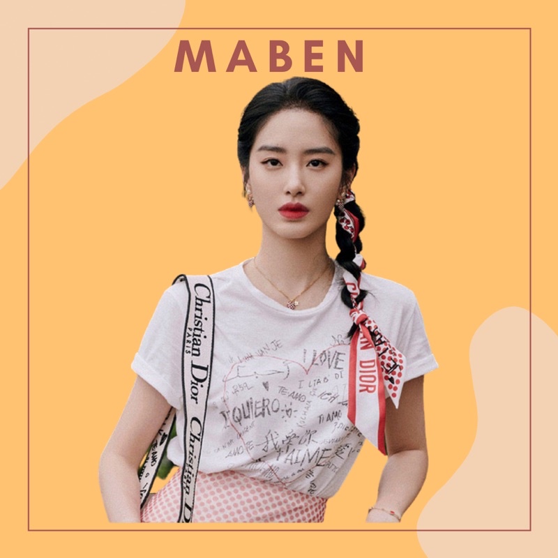 Khăn quấn túi xách chấm bi đỏ - Maben