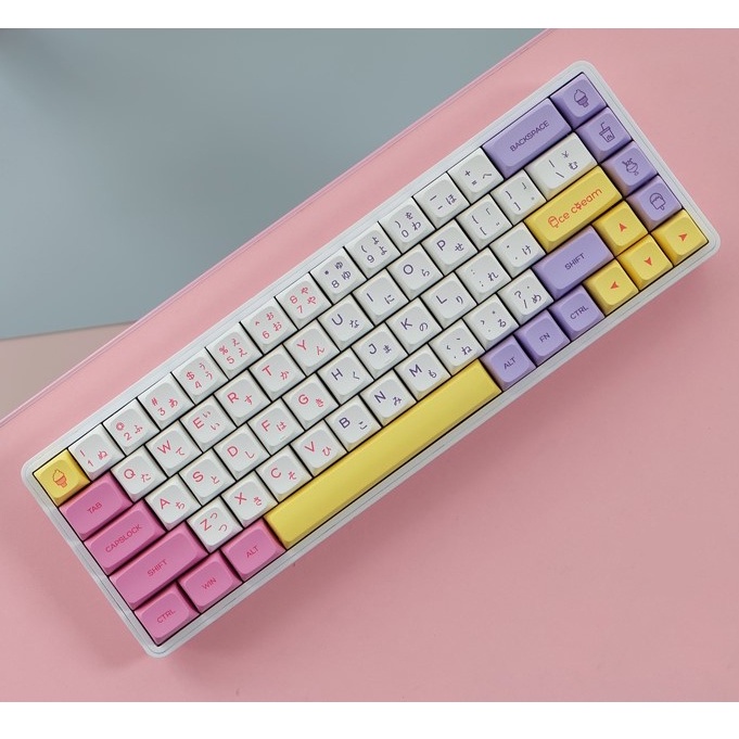 Ice Cream Keycaps Kem | QX1 profile| PBT Dye-sub Keycap | Suitable for most mechanical keyboards