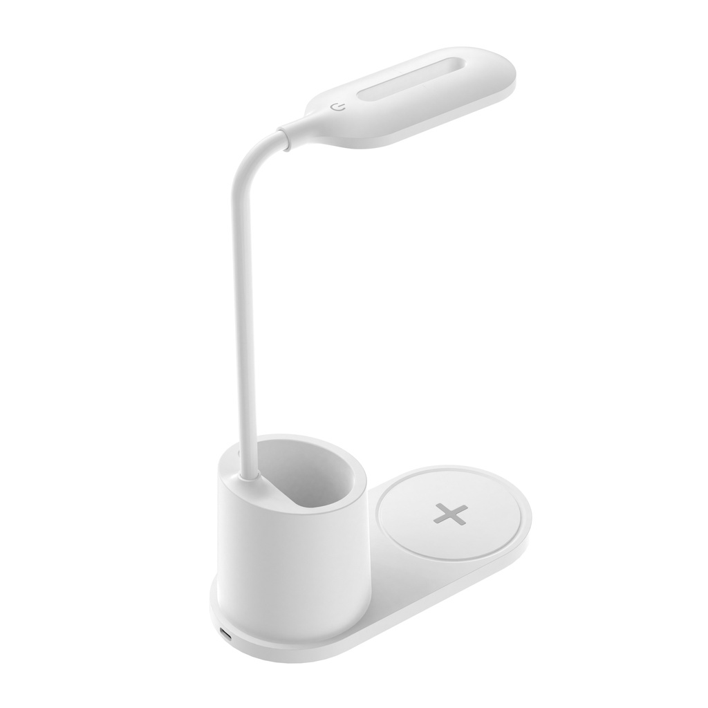 [Sạc 15W]Đế Sạc Không Dây 15W 3In1 Kèm Đèn Học Giá Để Bút Tròn Siêu Tiện Lợi - Phụ Kiện AZ