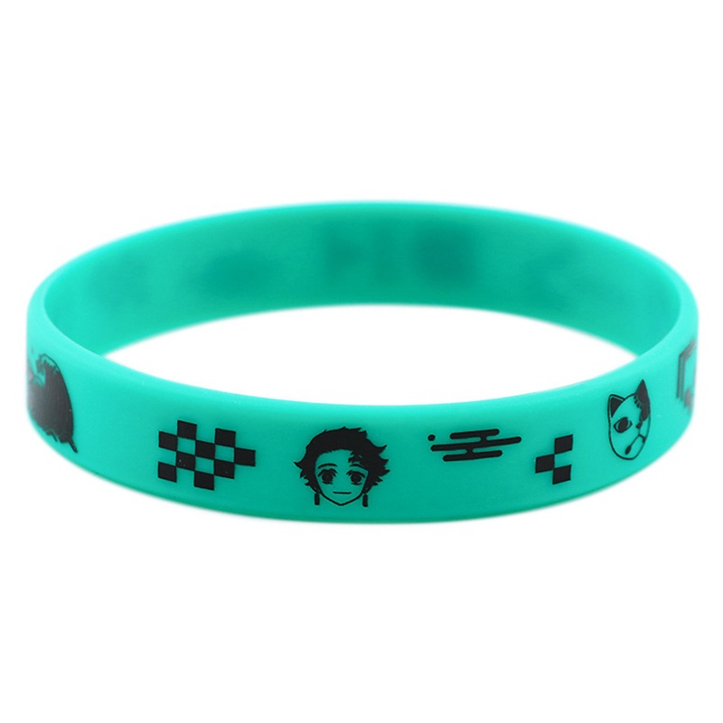 Vòng Tay Silicone Phát Quang In Hình Anime Demon Slayer Thời Trang