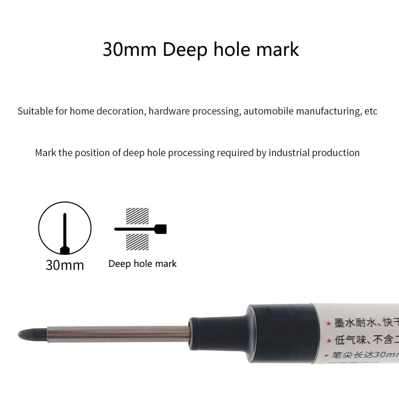 Bút Đánh Dấu Lỗ Khoan Sâu 30mm Đa Năng Chống Nước Nhiều Màu Sắc Đỏ Đen