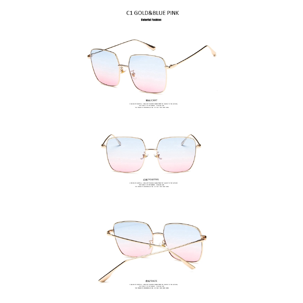 Kính mát nữ gọng vuông SAMJUNE phong cách retro