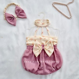 Jumpsuit cổ cách điệu bé gái - BD 004 🌺𝑻𝒂̣̆𝒏𝒈 𝒃𝒂̆𝒏𝒈 đ𝒐̂ 𝒏𝒐̛🌺Váy thiết kế cao cấp