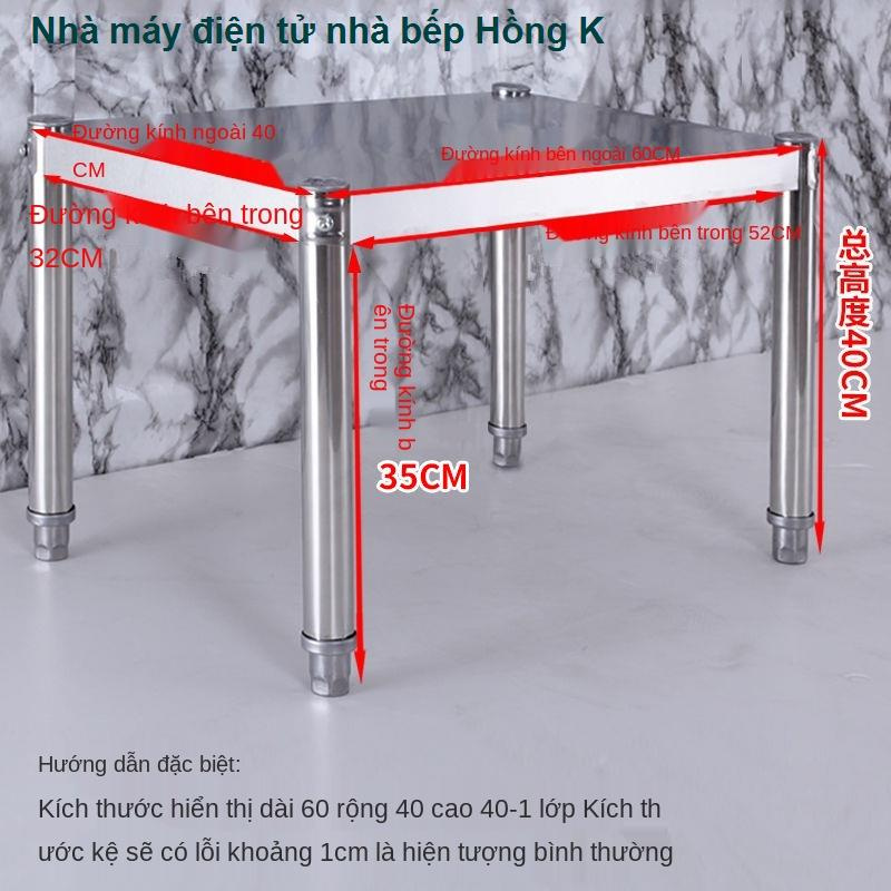 Mặt bàn bằng thép không gỉ, kệ bếp một lớp, kho lưu trữ điện, lò vi sóng, giá để nướng, bếp, lớp