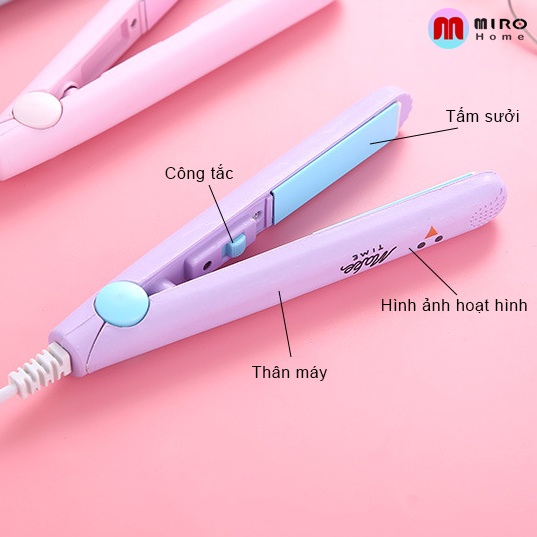 Máy uốn tóc mini, máy ép tóc duỗi tóc tạo kiểu nhỏ gọn có hộp đựng MIROHOME