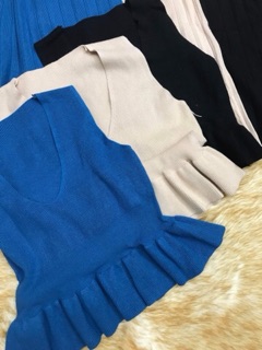 Đầm len set váy + áo peplum