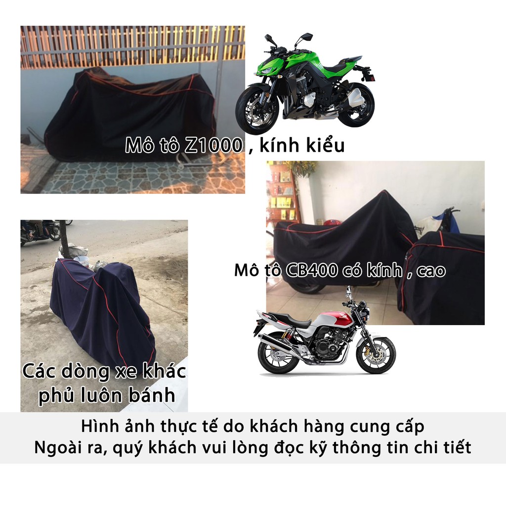 Bạt Phủ Áo Trùm Xe Máy Che Mưa Nắng Các Dòng Xe Số Tay Ga Cỡ Lớn - Vải Dù Lạnh Giảm Nóng Mát Xe - NQL-BPXM-XaDe (Đa màu)