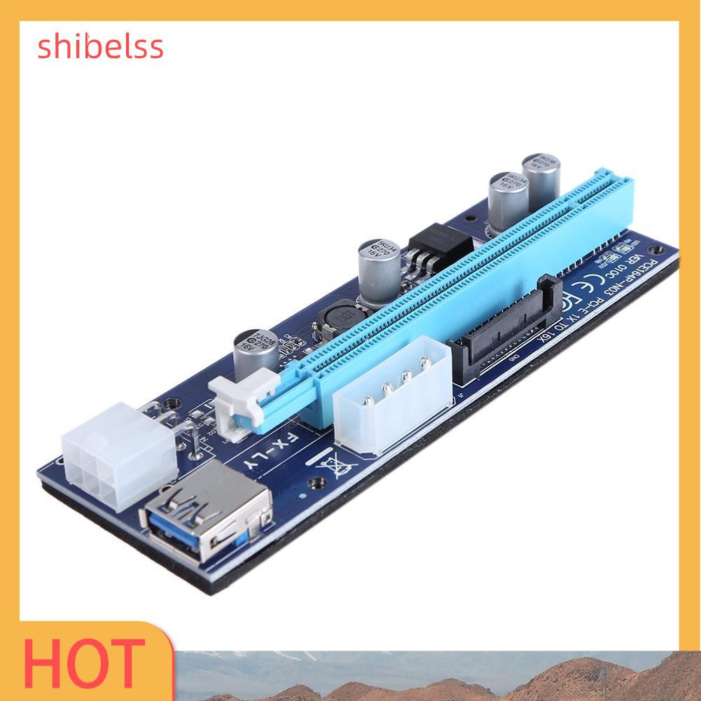 Dây Cáp Shibelsss 6 Pin Pci Express Riser Card 1x Sang 16x Usb 3.0 Có Đèn