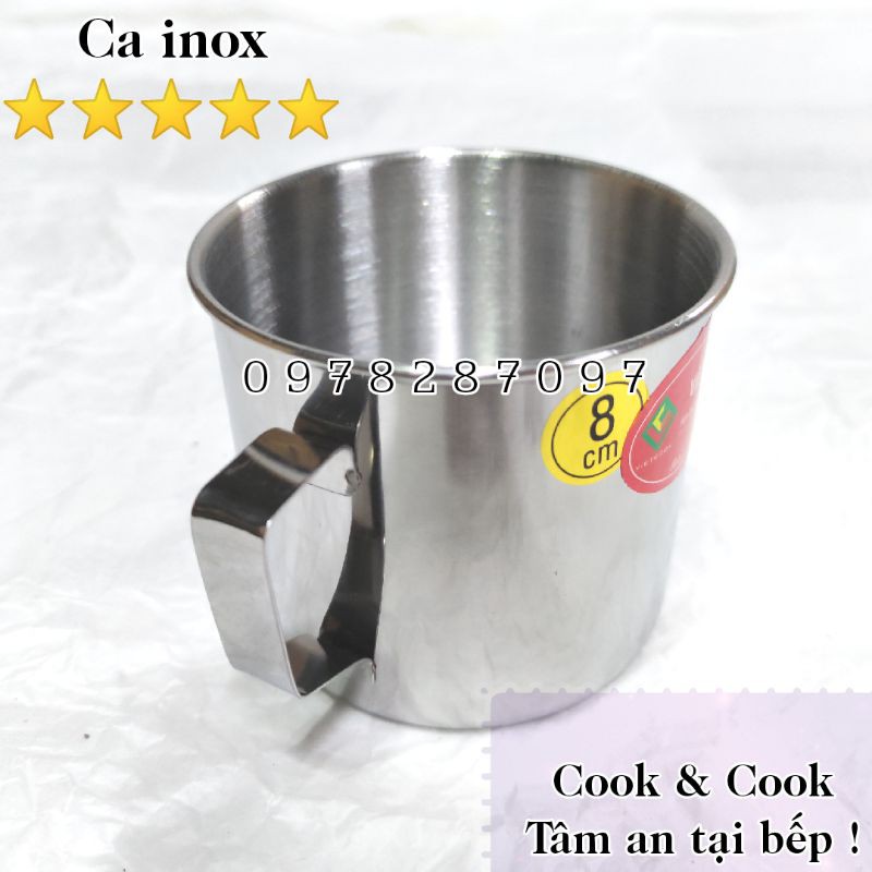 Ca inox Vietcook cao cấp 6 cm, 7 cm, 8 cm Ca inox học sinh, trường học tin dùng nhiều năm, Cốc inox 6, 7, 8