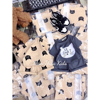 Bộ cotton mèo le chat cho bé