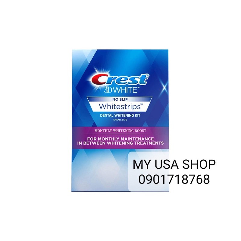 Miếng dán trắng răng ❤️ Miếng dán răng Crest 3D White Monthly Whitening Boost 12 strips