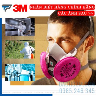 Trọn bộ mặt nạ phòng độc, mặt nạ phun sơn, phun thuốc trừ sâu, chống hóa chất 3M 6200 + 3M 2097