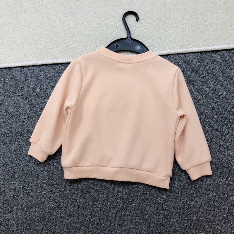 Áo phông dài tay bé gái HM 1-4 tuổi  Áo thun nỉ bông cotton xuất dư 0822