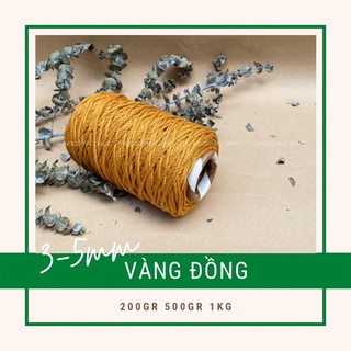 Dây thừng Macrame màu VÀNG ĐỒNG 3mm-5mm
