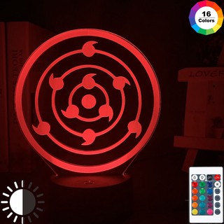 Đèn LED để bàn cảm ứng thay đổi màu sắc hình Anime Naruto Rinnegan Sharingan Nhật Bản