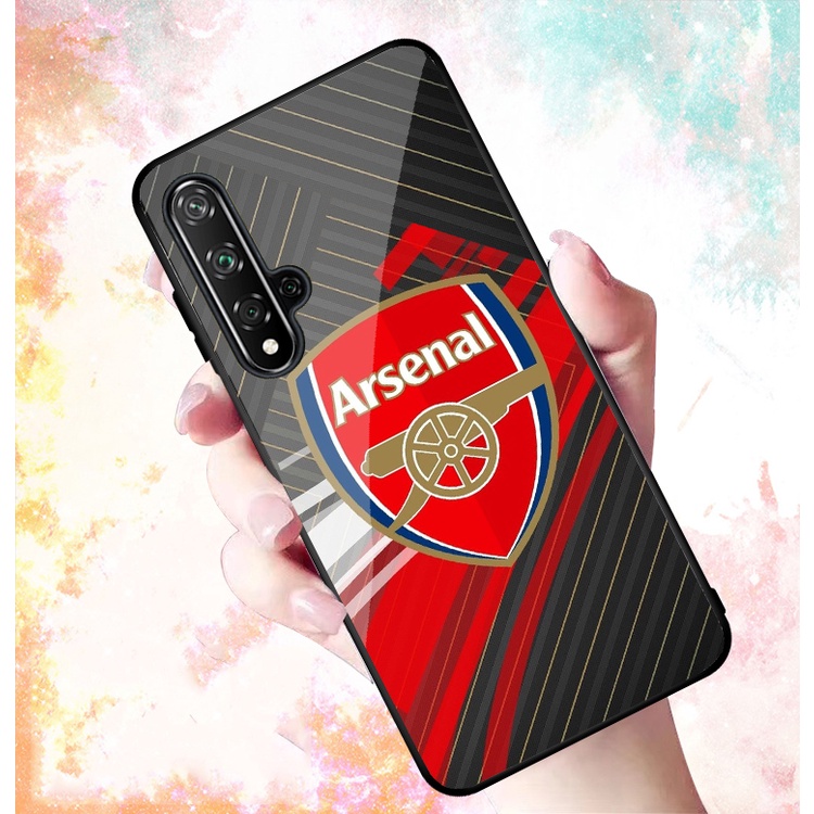 Ốp Lưng HUAWEI NOVA 5T mặt kính cường lực cao cấp In hình Câu Lạc Bộ Bóng Đá