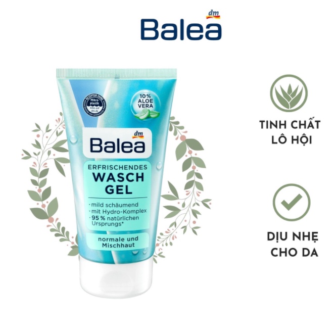 Sữa rửa mặt Balea Lovely Rose 150ml sạch sâu bã nhờn, dầu thừa, dưỡng ẩm - Shop Viloet