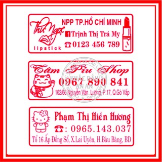 Khắc Dấu Shop - Dấu 4 dòng, 21x57mm