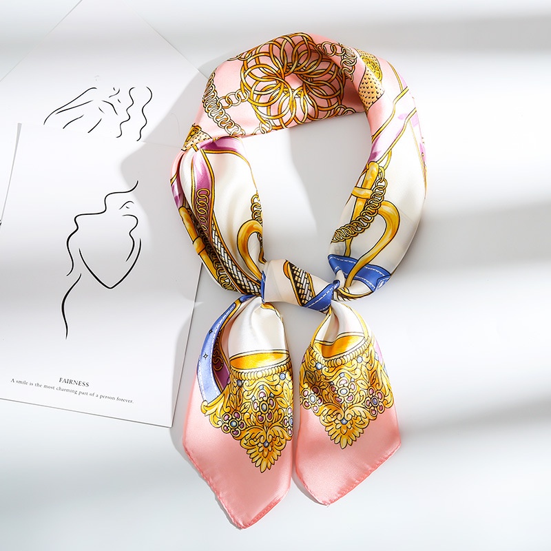 Khăn Choàng Cổ Hình Vuông Vải Lụa Mỏng Dáng Dài Phong Cách Hàn Quốc Thời Trang Thu Đông Cho Nữ