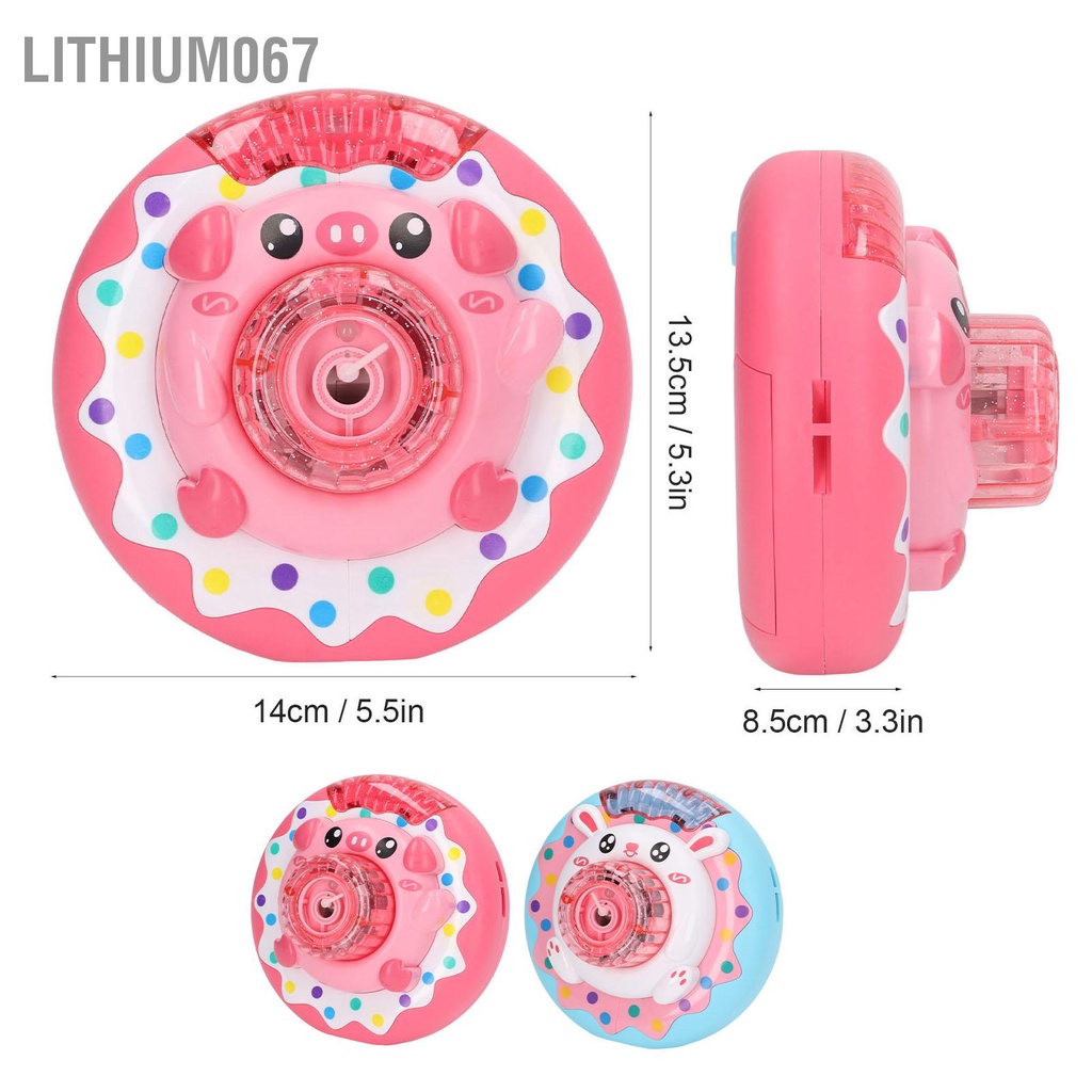 Lithium067 Máy ảnh thổi bong bóng xà phòng tự động Máy làm bong bóng bánh donut 3 tuổi tự động di ngoài trời trong nhà Quà tặng cho bữa tiệc