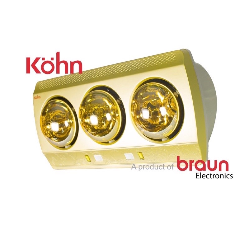 Đèn sưởi nhà tắm Kohn ECO KN02G KN03G 3 bóng 2 bóng