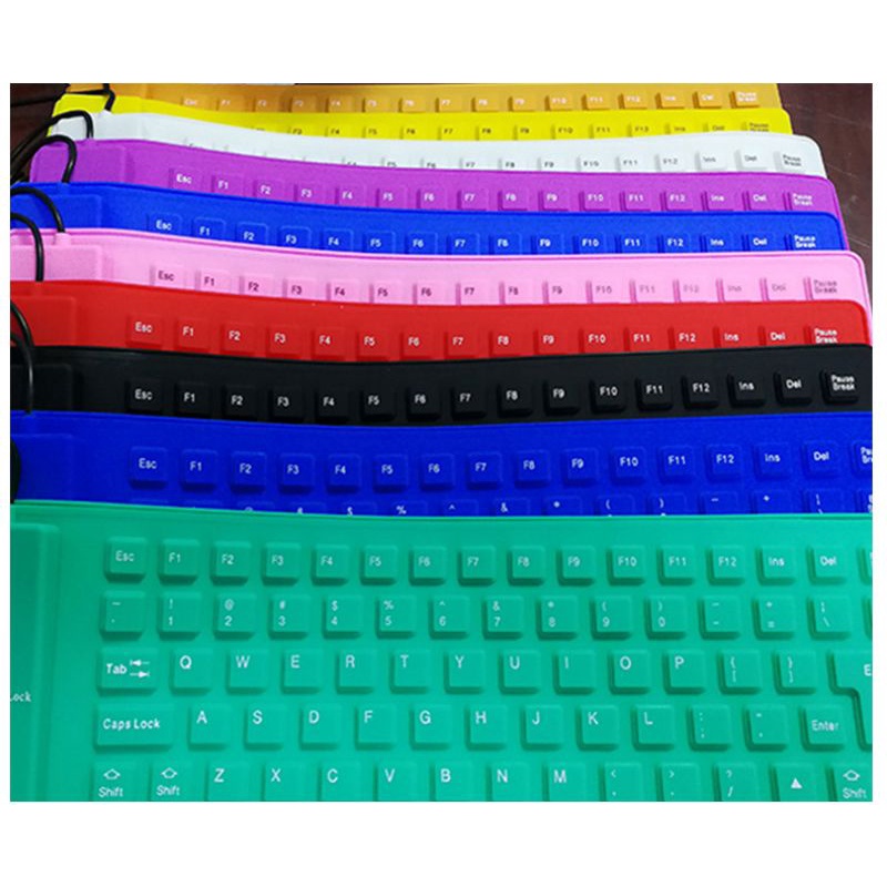 Bàn phím silicon dẻo 85cm cổng USB chống nước có thể gấp lại cho máy tính PC, Laptop