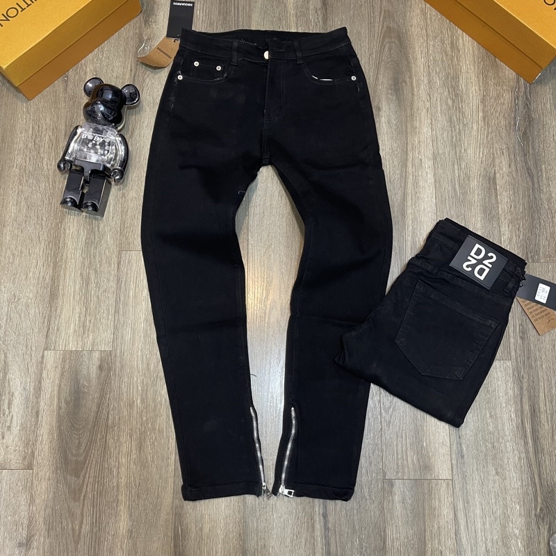 Jean Đen Phối Khoá Đơn Giản - Quần Jean D2 cho Nam