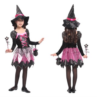 Bộ váy phù thủy sao lấp lánh G-0218 hóa trang Halloween cho bé