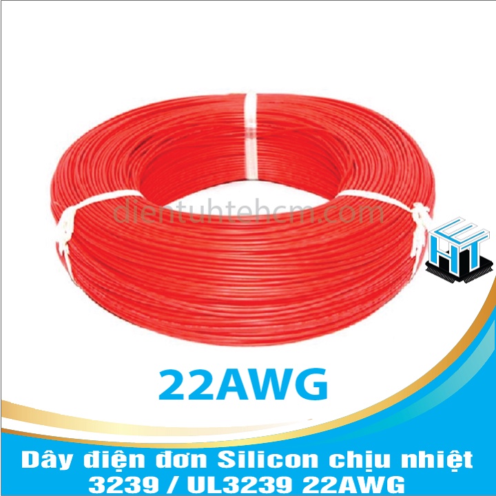 Combo 5 mét Dây điện đơn Silicon chịu nhiệt 3239 / UL3239 22AWG ,24AWG 2 màu đen ,đỏ