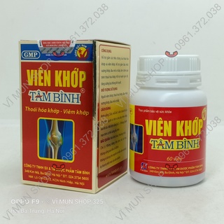 VIÊN KHỚP TÂM BÌNH giảm các triệu chứng của thoái hóa khớp và viêm khớp lọ 60 viên