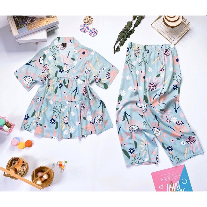 Pijama 8 tấc chất tole lanh hàng VNXK