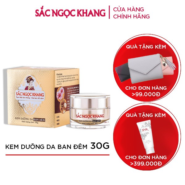 [Mã LT20 giảm 20K đơn 150K] Kem Dưỡng Da Ban Đêm Sắc Ngọc Khang 30gr | BigBuy360 - bigbuy360.vn