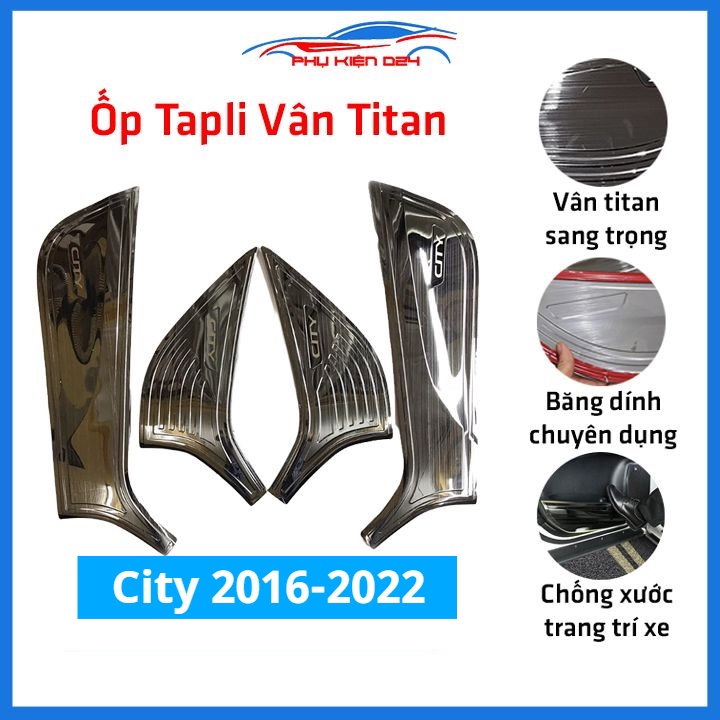 Bộ ốp tapli City 2016-2018-2018-2019-2020-2021-2022 vân Titan chống xước va đập khi mở cửa và làm đẹp xe