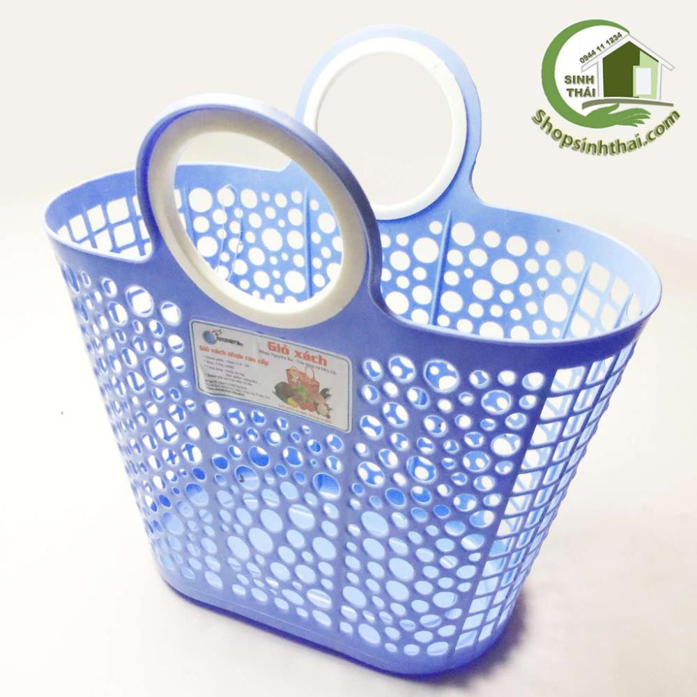 Làn nhựa đi chợ, giỏ xách nhựa cao cấp - giao màu ngẫu nhiên