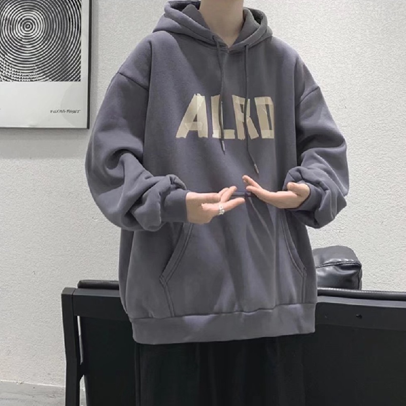 Áo hoodie Dáng Rộng Thoải Mái In Chữ Phong Cách Hip Hop Đường Phố Nhật Bản Cỡ M-5XL Cho Nam