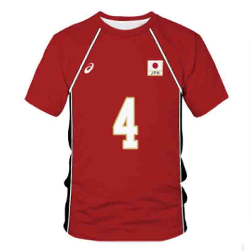 Áo thun nam tay ngắn cổ tròn có in chữ Haikyuu thời trang phong cách