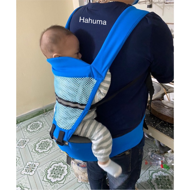 Địu ngồi trợ lực đỡ lưng lưới thông thoáng cho bé